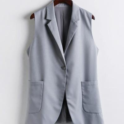 China Women's Breathable Sleeveless Vest Best Seller Casual Lapel Blazer Jacket With Back Belt for sale