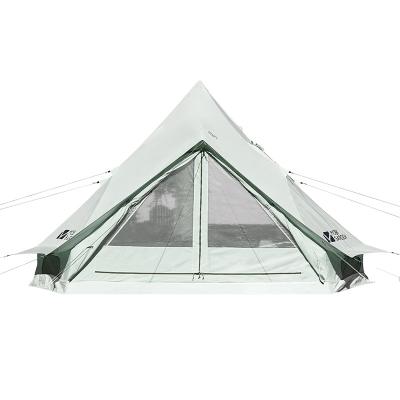 China Diagonal Tying Type Outdoor MOBI Glamping GARDEN Era 240 Cotton Canvas Tent Yurt Bell Tent Luxury Waterproof Anti-UV Family With Jack Hole for sale