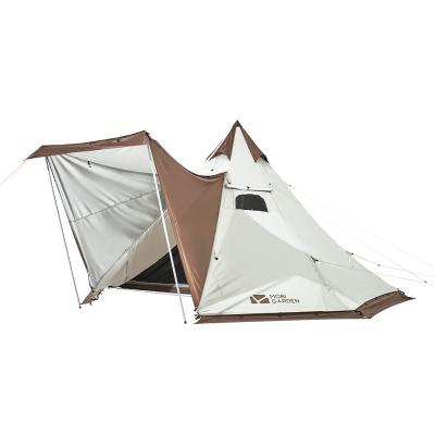 China Diagonal tying type MOBI GARDEN Era 280 Oxford cloth camping pyramid large space exquisite camping rainproof 4-6 people tent for sale