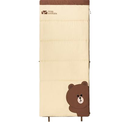 China High quality outdoor LINE FRIENDS Xia Yue envelope type Brushed Cotton MOBI GARDEN camping Sleeping Bag for sale