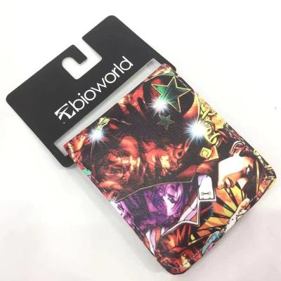 China Hot Selling JOJO Adventure Coin Purse Single Color Bizarre Image Wallet Unisex Short Double Wallet for sale