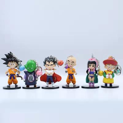 China 6pcs/set Cartoon Dragonball Son-Goku Doll Vegeta Doll Head Chain Pendant Bag Pendant for sale