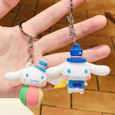 China New Big Rubber Rabbit Ear Key Chains Cartoon PVC Cute Pendant Gift Student School Bag Couples Key Chains Key Chains for sale