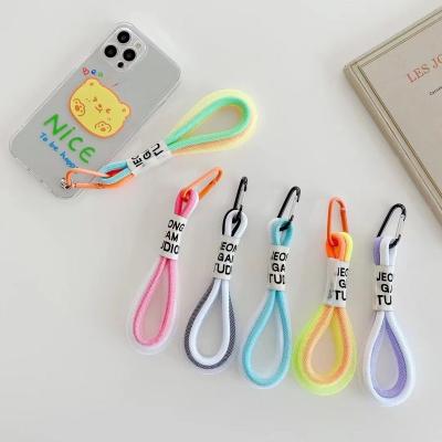 China Alloy Lanyard Fluorescent Color Phone Strap Mesh Lanyard for Bags Braided Bands Keycord Pants Accessories Hanging Key Chain for sale