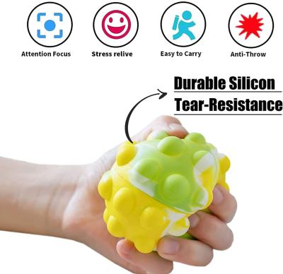 China Custom New Design Anti-Anxiety Squeeze Ball 3D Silicone Push Bubble Toy Pop Sensory Stress Fidget Stress Ball Toy Eco-Friendly for sale