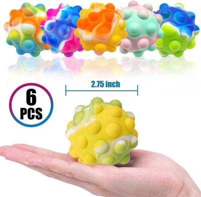 China Custom New Design Anti-Anxiety Squeeze Ball 3D Silicone Push Bubble Toy Pop Sensory Stress Fidget Stress Ball Toy Eco-Friendly for sale