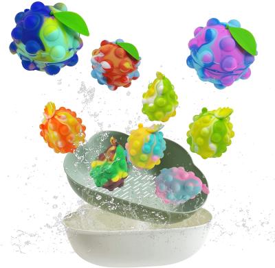 China Mini 3D Eco-Friendly Rainbow Popular Sensory Sensory Popper Stress 2022 Silicone Stress Reliever Pushing Noise Ball Busy Person Toy for sale