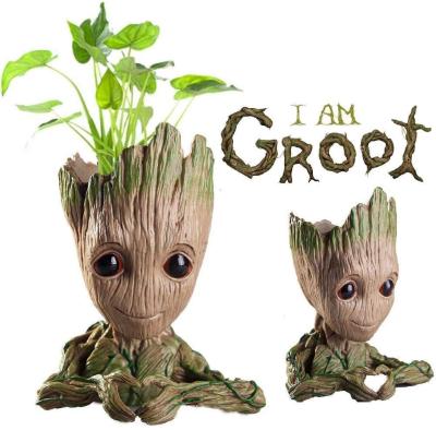 China Cartoon Toy Drop Shipping Baby Groot Pen Flower Pot The Galaxy Flowerpot for sale