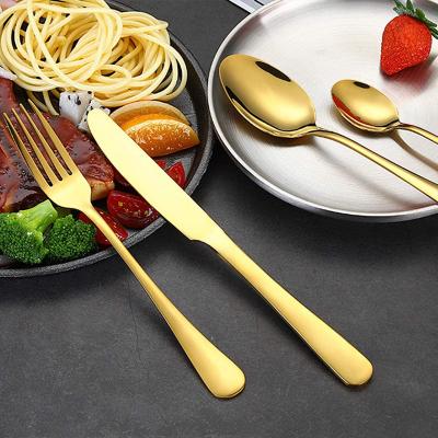 China Viable Bulk Spoons Forks And Knives For Events Silverware 4Pcs 304 Stainless Steel Thick Flatware Flatware Set for sale