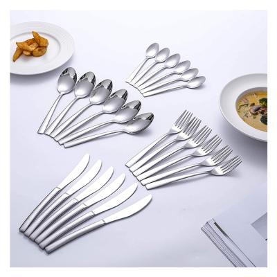 China Viable Wholesale Royal Stylish Matt Silver Plated Stainless Steel Cutlery Flatware Set for sale