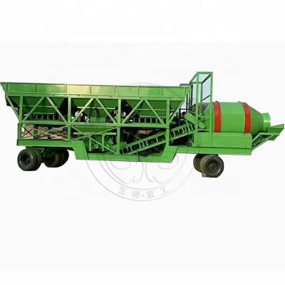 China Construction worksÂ   Better New Condition 60m3 Per Hour Mobile Drum Concrete Batching Plant For Sale for sale