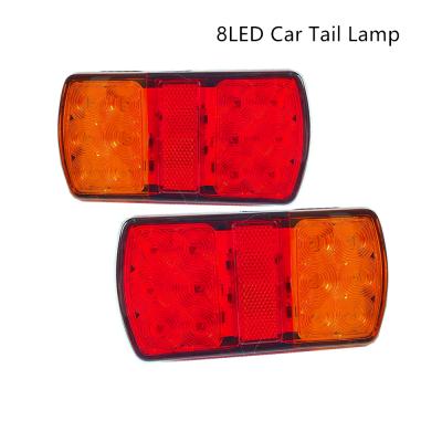 China Turn Light+Brake Light 8 LED 12V Rear Tail Lights Lamps For AU Lorry Truck Trailer Caravan Bus 24V Pickup Car Stop Turn Tail Lamps for sale