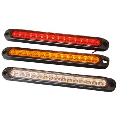 China Universal For All Trucks Bus 25CM 15 LED RV Trailer Truck Stop Tail Brake Turn Red Sealed Light Bar for sale