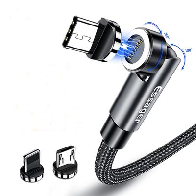 China MP3/MP4 Player Essager 540 Rotate USB Cable 3A Magnetic Charging 480Mbps Data Transmission USB Fast Charging Cable for sale