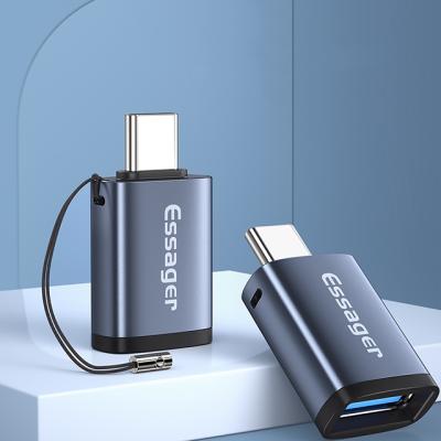 China LAPTOP Essager 2021 Type C OTG to USB 3.0 Adapter 5Gbps Data Transfer OTG Adapter for sale