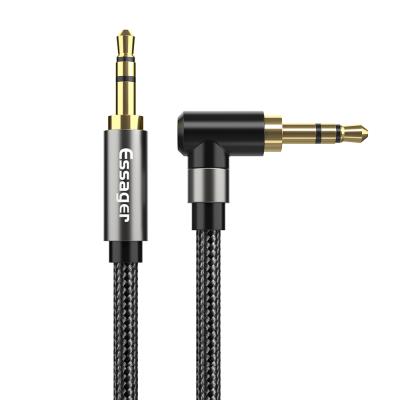 China Latest Car Essager Elbow 3.5mm Male To Jack Male Audio Cable 90 Degree High End Audio Cable for sale