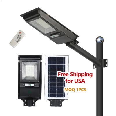 China ROAD in Ip65 Running Energy Saving Outdoor Waterproof 60W 100W All in One Integrated Solar Led Street Light for sale