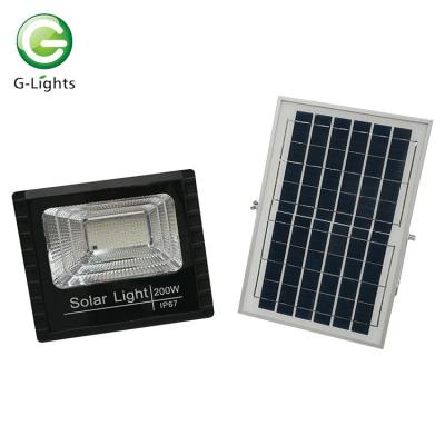 China Factory Cheap Price G-lights Factory Price Remote Control Smd Ip66 Waterproof Outdoor Solar Led Floodlight 200W Solar Led Floodlight for sale