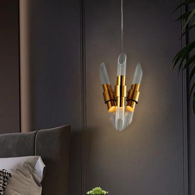 China Modern Modern Glass Ceiling LED Chandelier Stainless Steel Gold Wall Bedside G-Lights Pendant Light for sale