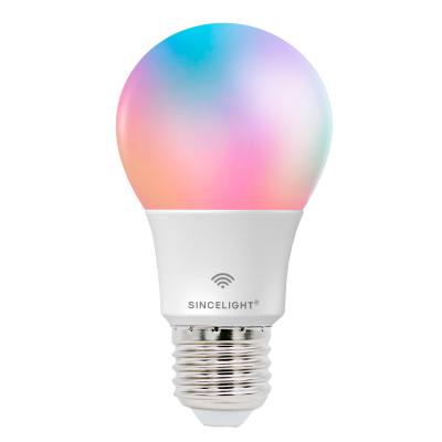 China A19 E27/B22 9W Dimmable Tuya WIFI Smart RGB LED Residential Bulb Lights for sale