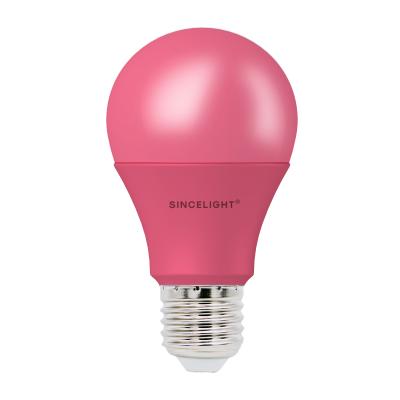 China A60 E27 Pink Low Color Modern Lighting Led Light Bulb 10W 220V 200 Degree Beam Angle Christmas Holiday RGB Light Bulb for sale