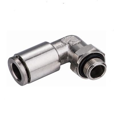 China Hotels Pressure Fit Male Metal Brass Connection Pipe Tube Metal Elbow Metal Pneumatic Fittings Pipe Connector Fittings for sale