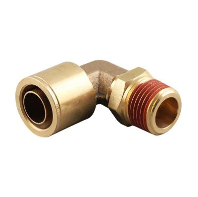 China Hotels Pneumatic Push To Connect Male Swivel Elbow 90 Degree DOT Air Brake Brass Fitting for sale