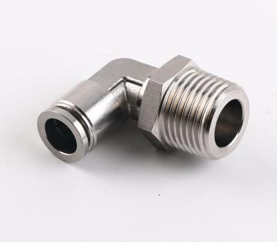 China Hotels MPLS 90 Degree Pneumatic Male Elbows Stainless Steel Fitting for sale