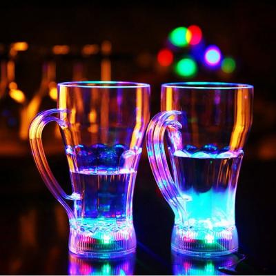 China Bar hot sales popular led flashing handle coke mug for barware for sale