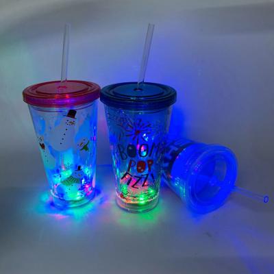 China Custom bar color led cup with lids light tumbler logo straw cup led tumbler glass for party for sale