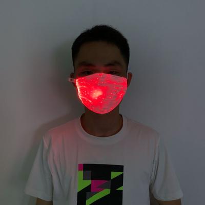 China New Ployester Party LED Face Mouth Mask USB PM2.5 Fiber Magic Glowing Glowing Praise LED Optical Mask for sale