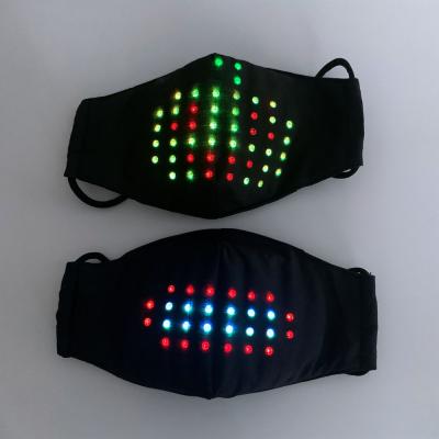 China Glowing Rechargeable Voice Control Praise Party LED Mouth Mask USB Voice Control LED Magic Face Mask for sale