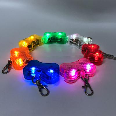 China Factory Price Viable Classic Colorful Bone Shape LED Head Chain Pet Safety Warn LED Dog Glowing Light for sale