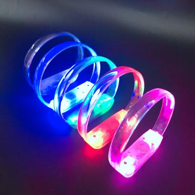 China Christmas Party Gift Music Sensor LED Light Wristband Colorful Motion Laser Engraved TPU LED Wristband for sale