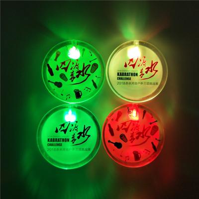 China Best Customized OEM Logo Name Promotional LED Christmas and Halloween Flashing Favor Announcement Gift Led Button Pin Flashing Badge for sale