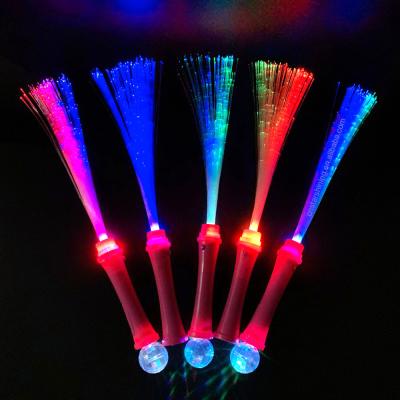 China PVC+ABS Party Gift OEM Supplier Customized LOGO LED Fiber Optic Wand Colorful Glowing Light Stick for sale