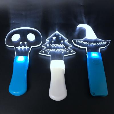 China Colorful Acrylic+ABS Printing Text Image Flashing Customized Shape Acrylic Pop Light Stick For Event Party Concert for sale