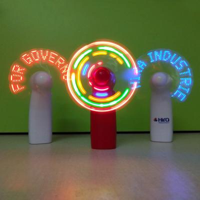 China Customized Portable Handheld Glowing Programmable Glowing LED Mini Message Display OEM Supplier LOGO DIY LED Message Fan for Promotion for sale