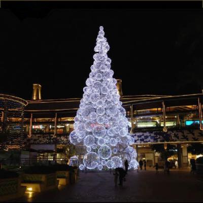 China Outdoor Mall Christmas Decoration Waterproof Customized Size 2m 3m 5m 10m LED Giant Christmas Ball Tree for sale