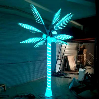 China Wholesale Decorative Mall Supplier Artificial Coconut Tree Light Led Lighted Palm Trees For Outdoor for sale