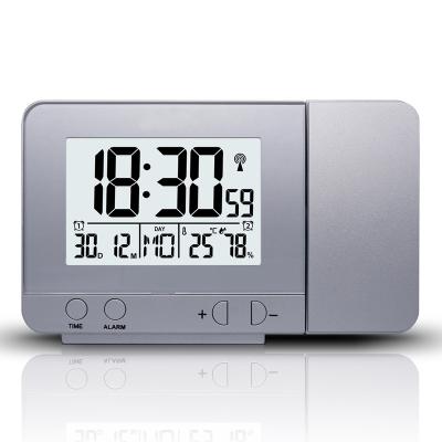 China 2020 Modern Personalized Digital Alarm Clock Double Switch Projection Customization LED 180 Square Plastic Alarm Clock 4*AAA Battery or DC 5V (NOT INCLUDED) for sale