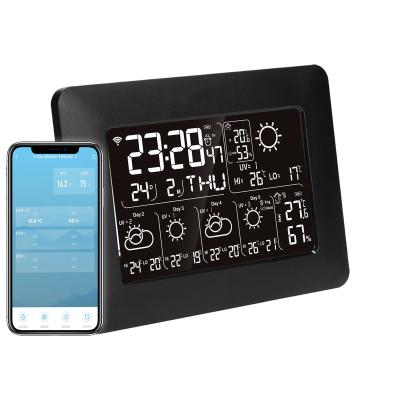 China Tuya 5 day planned smart wifi weather station wifi with outdoor sensor 180*130*30mm for sale