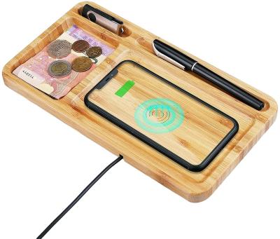 China Qi Best Bamboo 10W Charger Pad Dock Radio Charging Station Qi Wireless Mobile Charger For Phones for sale