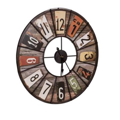 China Custom CLASSIC Black Round Color Metal Wall Clock Antique Diameter 60cm Wall Clock for sale