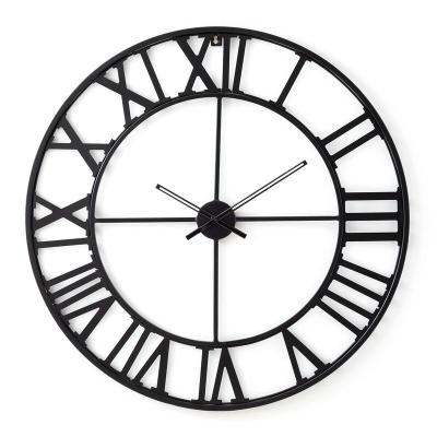 China CLASSIC Wall Clock Custom Round Metal Round Large Shaped Industrial Antique Retro Clock, Diameter 100cm Wall Clocks Quartz Movement for sale