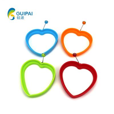 China Sustainable Silicone Egg Rings Non Stick Egg Frying Rings, Fried And Poached Pancake Cooking Rings Egg Stir Kitchen Tools Support for sale