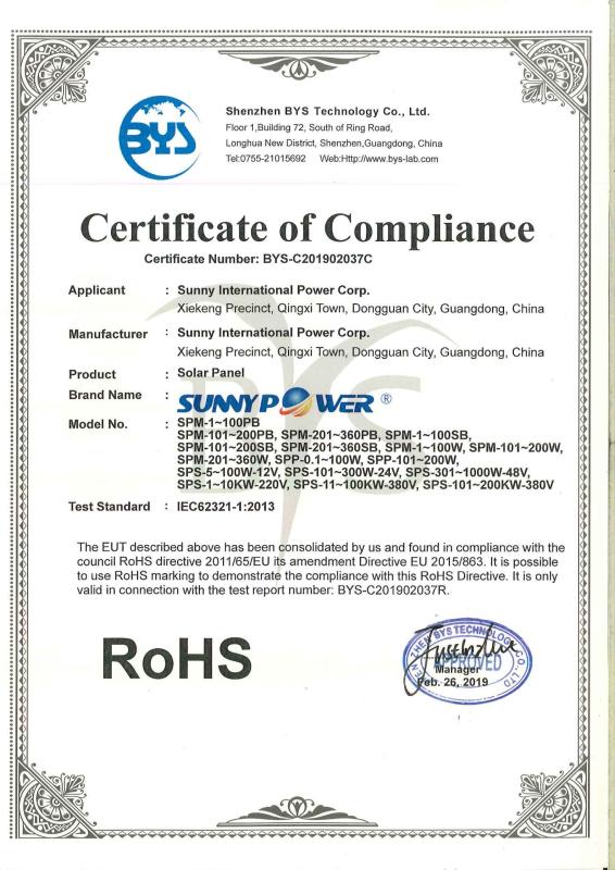 RoHS - Suzhou Ronglian Photovoltaic Technology Co., Ltd.