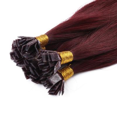 China 100% Virgin Remy Human Hair Custom 9A Silky Straight Flat Tip Hair Extensions, Raw Virgin Hair Extension for sale