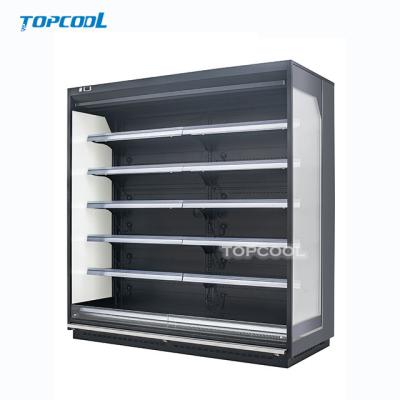 China Single-temperature Open Refrigerated Supermarket Freezer Fruit And Milk Showcase Display for sale