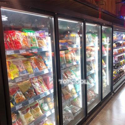 China Wholesale Single-temperature Commercial Supermarket 2/3/4/5-doors Upright Display Fridge Freezers for sale